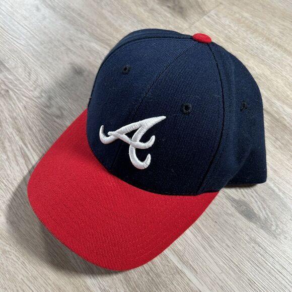 Vintage Atlanta Braves Hat Snapback MLB Logo Athletic Puma Blue Wool Blend Cap - Picture 9 of 9